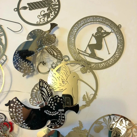 Vintage Christmas ornaments Thin Silver - Picture 3 of 7